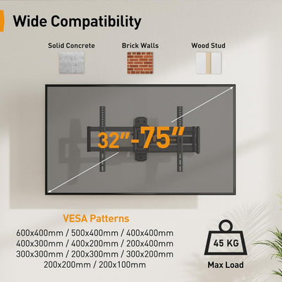 TV Wall Bracket with 822 mm Long Arm for 32-75 Inch TVs